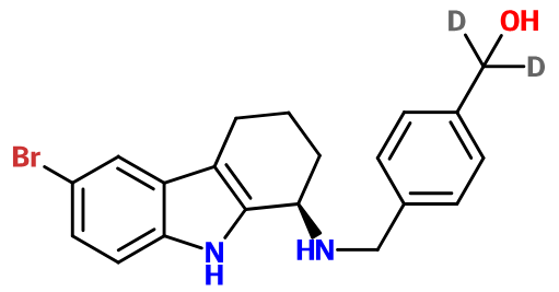 MC018453 (R)-(4-(((6-Bromo-2,3,4,9-tetrahydro-1H-carbazol-1-yl)amino)methyl)phenyl)methan-d2-ol (image for) MC018453 (R)-(4-(((6-Bromo-2,3,4,9-tetrahydro-1H-carbazol-1-yl)amino)methyl)phenyl)methan-d2-ol